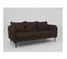 Canapé Tissu 3 Places Marron H45cm