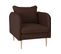 Fauteuil Rembourré Mousse Haute Résilience Tissu Marron