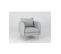 Fauteuil Rembourré Mousse Haute Résilience Tissu Gris Clair