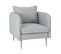 Fauteuil Rembourré Mousse Haute Résilience Tissu Gris Clair