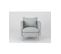 Fauteuil Rembourré Mousse Haute Résilience Tissu Gris Clair