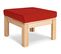 Pouf En Bois Massif Clair Et Rouge