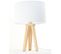 Lampe De Table Tissu Blanc 30x30x46cm