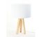 Lampe De Table Tissu Blanc 30x30x46cm