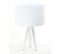 Lampe De Table Tissu Blanc 30x30x46cm