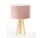 Lampe De Table Tissu Rose 30x30x46cm