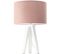 Lampe De Table Tissu Rose 30x30x46cm