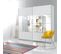 Armoire Design 200cm. 2 Portes Avec Miroirs Modulables. Couleur Blanc Mat. Collection Eos