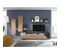 Meuble TV 220cm Collection Bergame. Coloris Chêne Et Gris Anthracite.