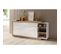 Buffet 200cm Coloris Chêne Et Blanc Brillant Avec Nombreux Rangements Collection Sinatra.