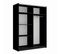 Armoire Design 150cm Coloris Noir Et Chêne Collection Strano. Deux Portes Coulissantes