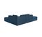 Ribol - Canapé D'angle Gauche Convertible 4 Places En Tissu, Made In France - Bleu