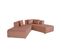 Ribol - Canapé D'angle Droit Convertible 4 Places En Tissu, Made In France - Terracotta