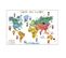 Poster Carte Du Monde "a Gratter" 40x60cm Gris