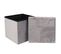 Pouf De Rangement Pliable Design Velours Meli - L. 38 X H. 38 Cm - Gris