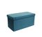 Banc De Rangement Pliable Design Velours Meli - L. 76 X H. 38 Cm - Bleu