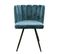 Chaise Design Effet Velours Ariel - Bleu Canard