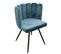 Chaise Design Effet Velours Ariel - Bleu Canard