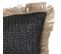 Coussin Design Bord De Mer En Jute Raphia - L. 40 X L. 40 Cm - Noir