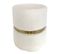 Pouf Design Effet Fourrure Aurea - Diam. 35 X H. 42 Cm - Blanc