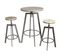 Table Haute Avec Tabourets Design Industriel Aria - 2 Personnes - Noir