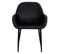 Fauteuil Velours Côtelé Giulia Noir - Noir