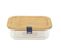 Lunch Box Verre et Bambou "repas" 52cl Transparent