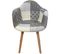 Fauteuil Scandinave Patchwork (lot De 2) Gris