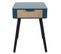 Table De Chevet 1 Tiroir "bois" 48cm Bleu Canard