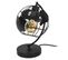 Lampe à Poser En Métal "globe" 26cm Noir