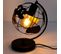 Lampe à Poser En Métal "globe" 26cm Noir