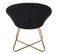 Fauteuil Design Velours "karl" 83cm Noir