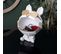 Statuette et Vide-poche "chien à Lunettes" 23cm Blanc