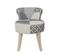 Tabouret Patchwork Design "eleonor" 58cm Gris