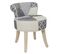 Tabouret Patchwork Design "eleonor" 58cm Gris