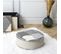 Pouf Rond Design "patchwork" 50cm Gris et Blanc