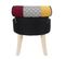 Tabouret Patchwork Design "eleonor" 58cm Multicolore