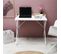 Bureau Design "terrazzo" 84cm Beige et Blanc