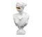 Statuette Déco "buste Avec Masque" 31cm Blanc