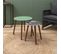 Lot De 2 Tables Gigognes "admira" 48cm Vert Et Noir