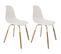 Chaise Scandinave Pieds Métal Et Bois De Hêtre Phenix (lot De 2) Blanc