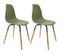 Chaise Scandinave Pieds Métal Et Bois De Hêtre Phenix (lot De 2) Vert