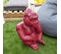 Statuette Déco En Magnésie "gorille Ii" 54cm Rouge