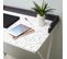 Bureau Design Effet "terrazzo" 80cm Blanc et Gris