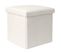 Pouf pliable H. 38 cm BOUCLETTE Blanc