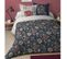 Housse De Couette Flore, Bleu, 250x200cm + 2 Taies D'oreiller 50x80cm, 100% Coton (italie)