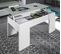 Table Basse Modulable Coloris Blanc Artik / Ciment En Mélamine Avec Plateau - Dim : 45 X 100 X 50 Cm