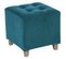 Pouf Bleu Canard En Velours - L. 35 X L. 35 X H. 35 Cm