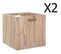 Lot De 2 Boites De Rangement En Bois Naturel - L. 30.5 X P. 30.5 X H. 30.5 Cm