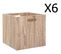 Lot De 6 Boites De Rangement En Bois Naturel - L. 30.5 X P. 30.5 X H. 30.5 Cm